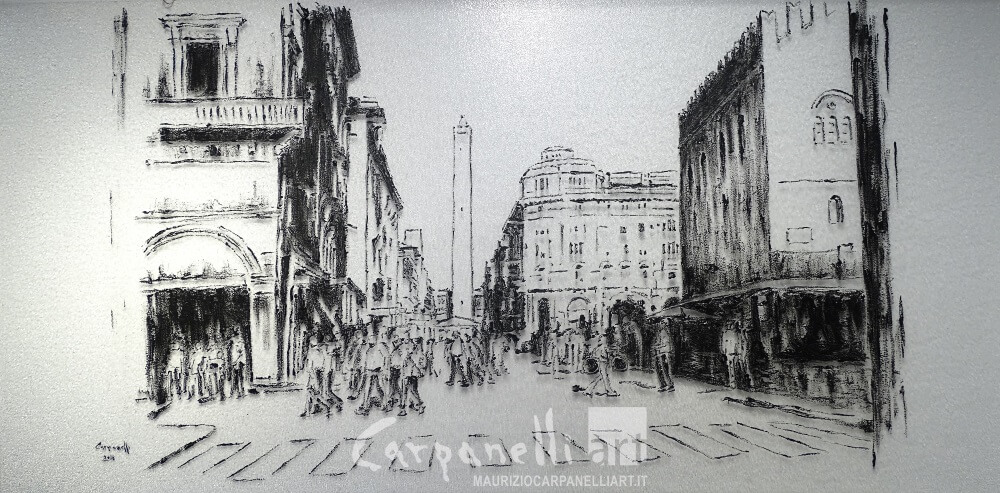 jpg P346-18 Bologna: Via Rizzoli vista dall'incrocio di Via Indipendenza e Via Ugo Bassi