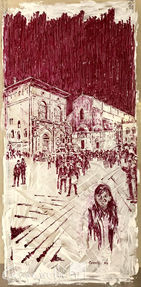 jpeg P385-21 Ritrovarsi a Bologna: Piazza del Nettuno di notte